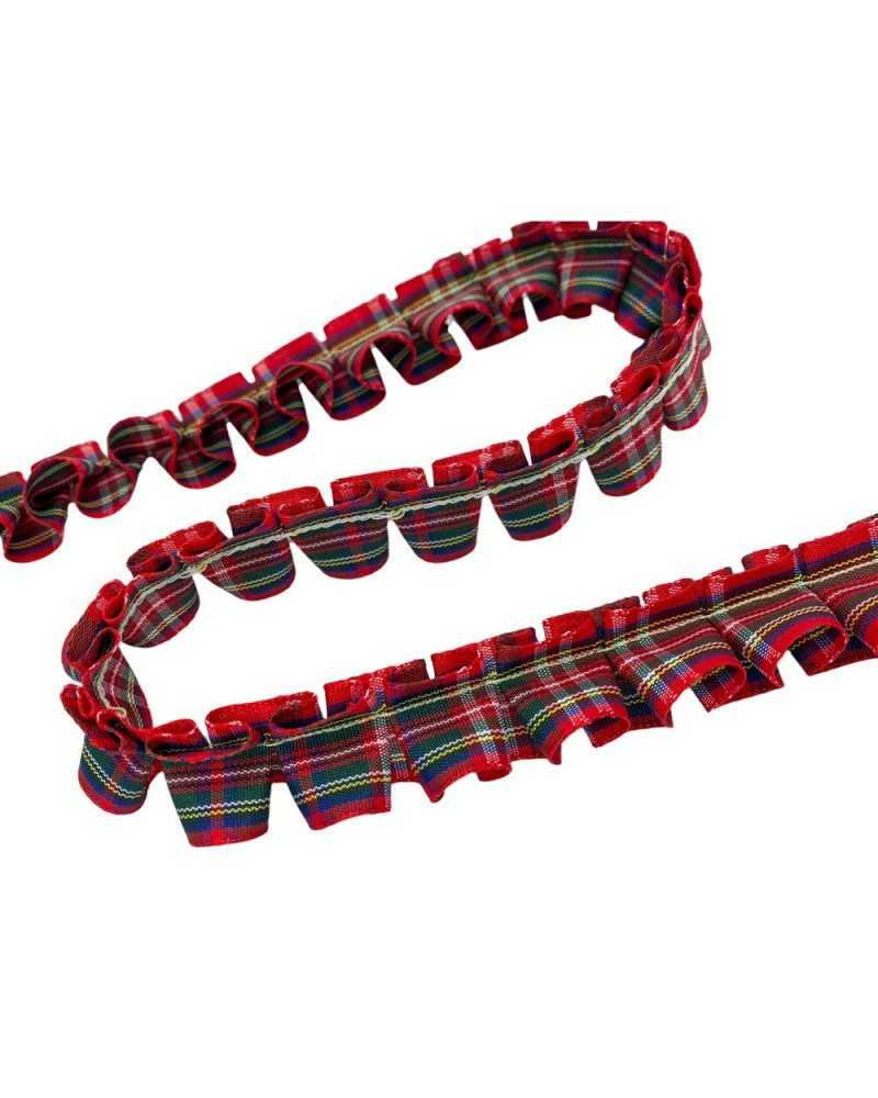 Trimmings Ribbon Plissè Scottish Tartan High 2 Cm