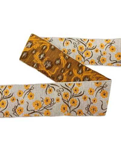 Passementerie Ruban Tyrolien Gallon Broderie Fleur Socle Tissu Bouilli 5 Cm De Haut