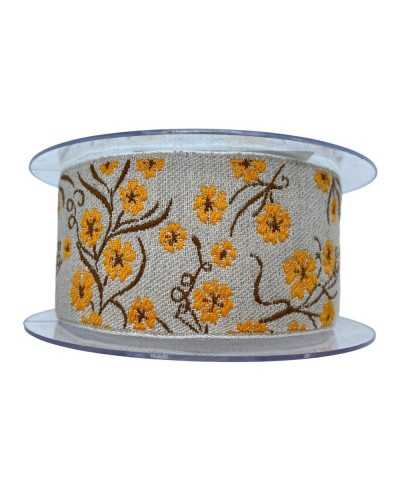 Passementerie Ruban Tyrolien Gallon Broderie Fleur Socle Tissu Bouilli 5 Cm De Haut