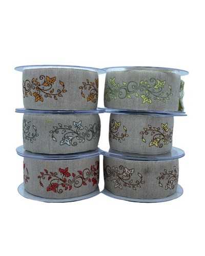 Passementerie Ruban Tyrolien Gallon Tissu Brut Base Trèfle Branche Broderie 5 Cm De Haut