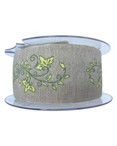 Trimmings Ribbon Tyrolean Gallon Raw Fabric Base Clover Branch Embroidery 5 Cm High