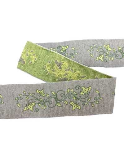 Trimmings Ribbon Tyrolean Gallon Raw Fabric Base Clover Branch Embroidery 5 Cm High