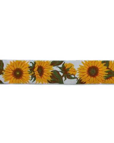 Garnituren Gallone Tiroler Band Gelbe Sonnenblumenstickerei 5 cm hoch