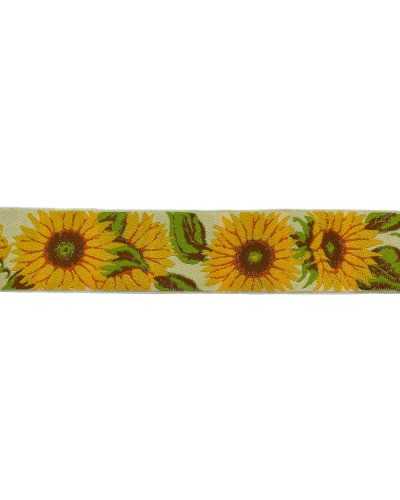 Trimmings Gallon Tyrolean Ribbon Yellow Sunflower Embroidery 5 Cm High