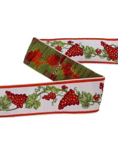 Trimmings Ribbon Tyrolean Gallon Embroidered Grape Bunches 45 Mm High