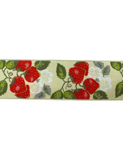 Passementerie Galon Tyrolien Broderie Fraise Rouge 45 Mm De Haut