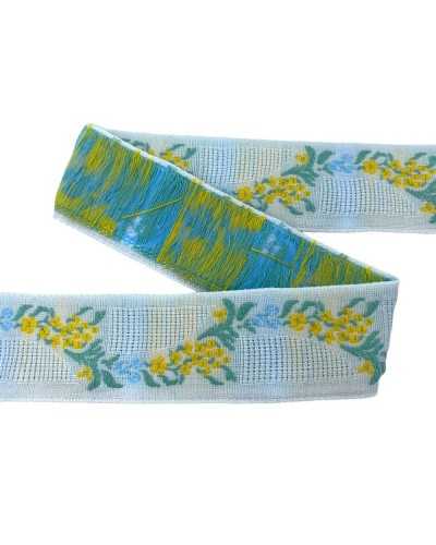 Trimmings Tyrolean Ribbon Embroidery Small Flowers Leaves 3 Cm High
