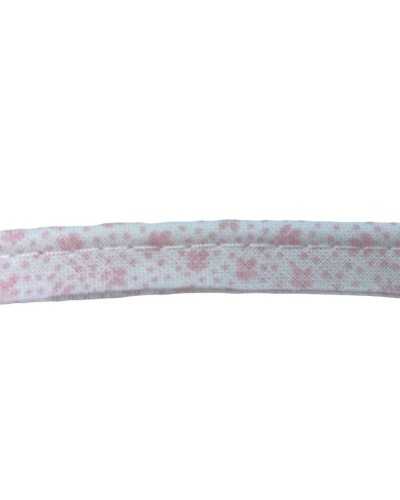 Passementerie Profil Coton Imprimé Feuilles Fond Blanc 1 Cm De Haut
