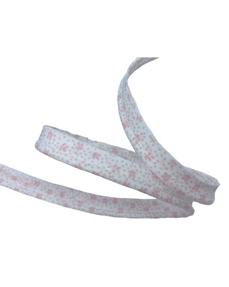 Passementerie Profil Coton Imprimé Feuilles Fond Blanc 1 Cm De Haut