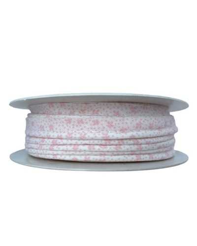 Passementerie Profil Coton Imprimé Feuilles Fond Blanc 1 Cm De Haut