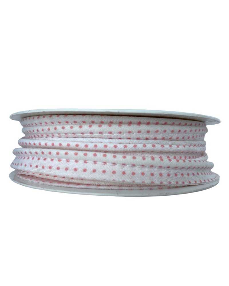 Passementerie Profil Coton Imprimé Pois Fond Blanc 1 Cm De Haut