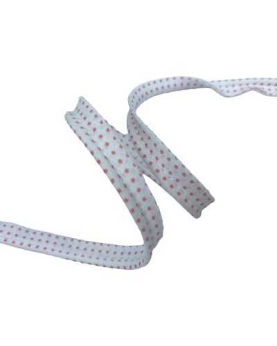 Passementerie Profil Coton Imprimé Pois Fond Blanc 1 Cm De Haut