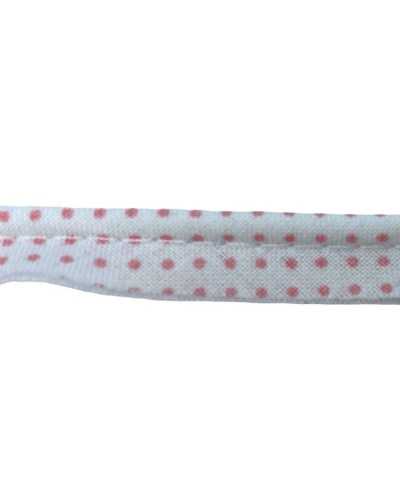 Passementerie Profil Coton Imprimé Pois Fond Blanc 1 Cm De Haut
