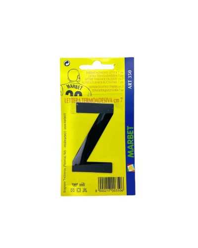 Aufbügelbare Buchstaben-Applikation aus schwarzem PVC, hoch cm, 7 Marbet