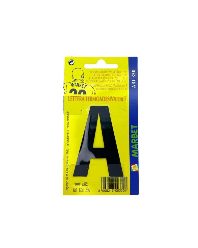 Aplicación Letra Termoadhesiva Pvc Negro Alto Cm 7 Marbet
