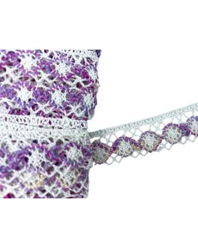 Pasamanería Encaje De Bolillos Shabby Algodón Lino Punta Multicolor Alto 2 Cm