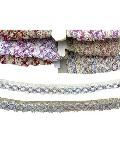 Pasamanería Encaje De Bolillos Shabby Algodón Lino Punta Multicolor Alto 2 Cm