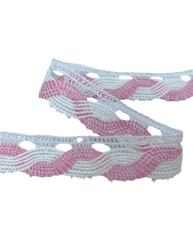 Trimmings Lace Cotton Lace Bobbin Scalloped Net Tip Bicolor High 25 Mm
