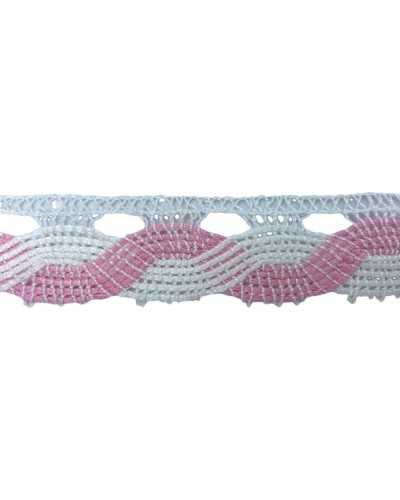 Pasamanería Puntilla Puntilla Algodón Bolillos Punta Red Festoneada Bicolor Alto 25 Mm