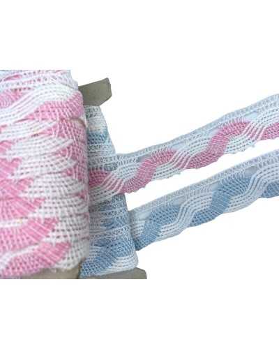 Passementerie Dentelle Dentelle De Coton Aux Bobines Festonnée Pointe Filet Bicolore Haut 25 Mm