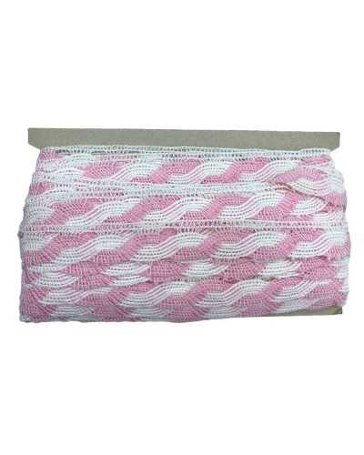 Pasamanería Puntilla Puntilla Algodón Bolillos Punta Red Festoneada Bicolor Alto 25 Mm