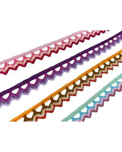 Passementerie Dentelle Coton Shabby Tack Multicolore 1 Cm