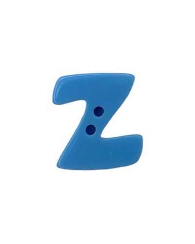 Button 2 Holes Light Blue Letter Alphabet Italics High Resin 18x13 Mm