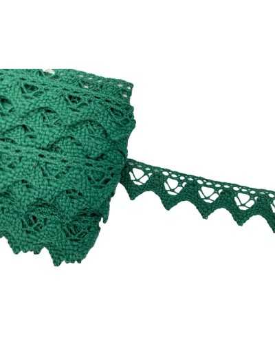 Trimmings Cotton Lace Tip Bottle Green High 15 Mm