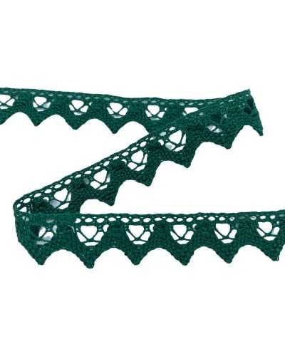 Trimmings Cotton Lace Tip Bottle Green High 15 Mm