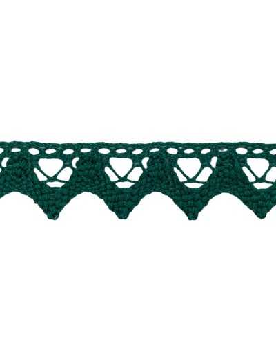 Trimmings Cotton Lace Tip Bottle Green High 15 Mm
