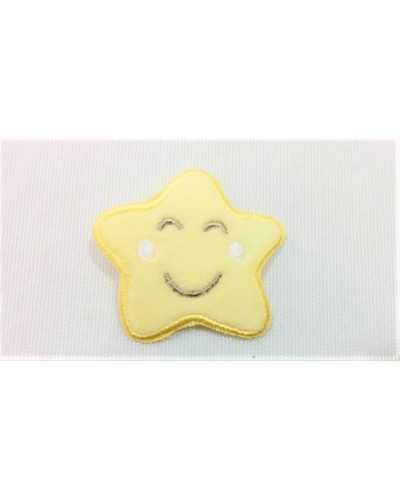 Thermoadhesive Application Patch Marbet Embroidery Baby Velvet Star Yellow Base 43x43 Mm