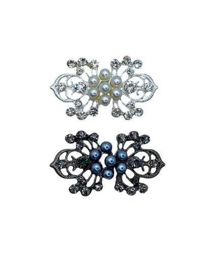 Alamaro hook decorated rhinestone pearls zama glass 49x28 mm