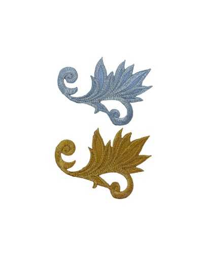 Application Patch Thermoadesive Pair DX SX Sacred Coat of arms Lurex Embroidery 9.5x7 cm