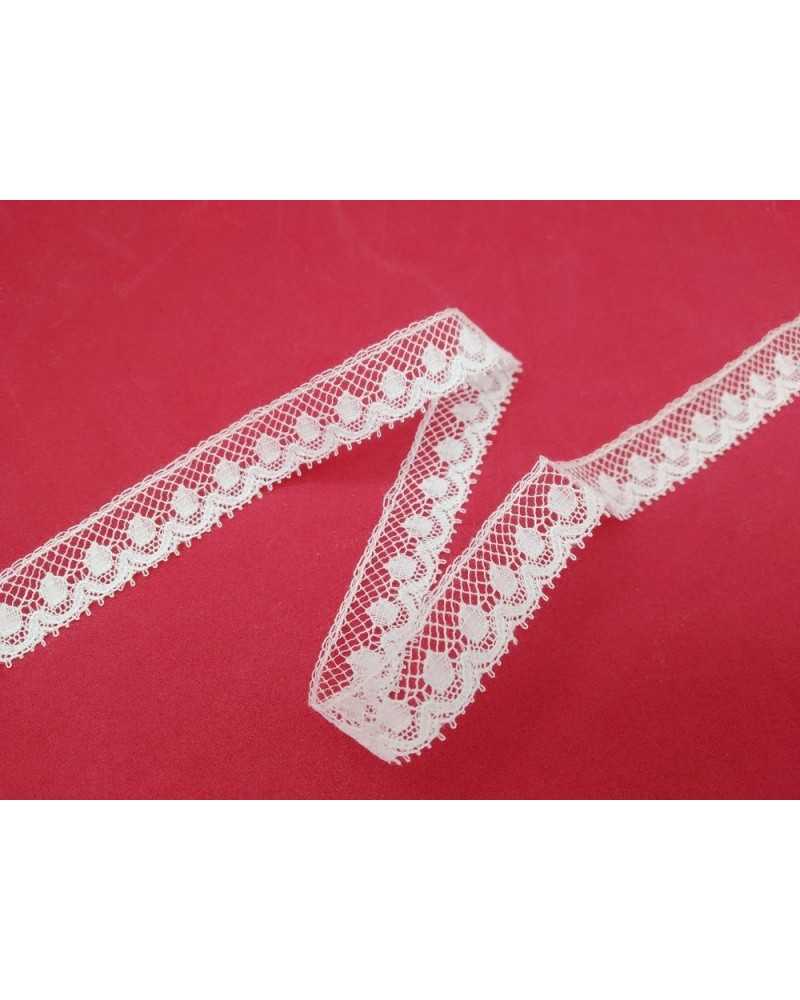 Dentelle Dentelle Brodée Valencienne Pois Pur Coton Haute 13 Mm