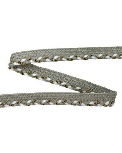 Trantamaneria Profile lace tombolo beige cream gold lurex high 12 mm