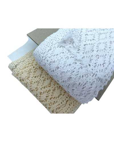 Punta Punta Dentelle Tube en dentelle Scalopé Coton Modèle Rombo High 95mm