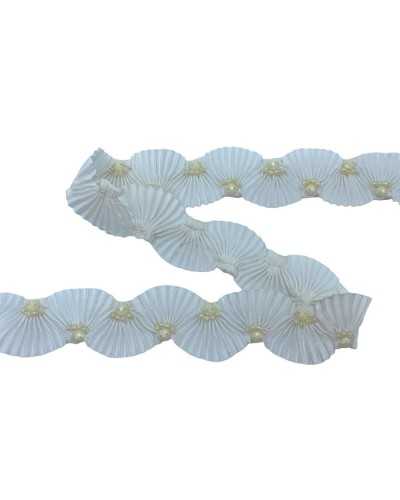 50 cm Tarcelles Coordinatrice Bobine plissée Finition plissée de lait blanc Semihylastic applications Crème de perles 30 mm