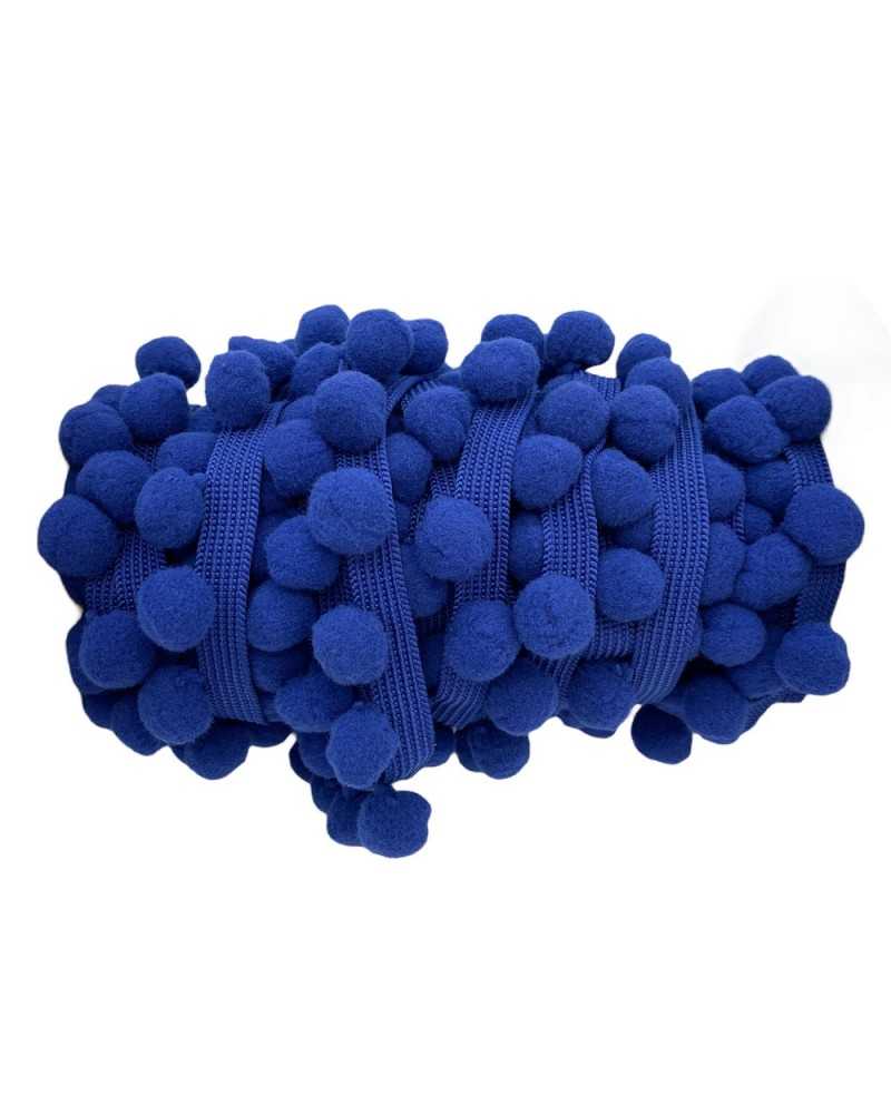 Fiocco Decorativo A Pompon (nappina) 20x10 Cm - Colore Blu Avion, In Acrilico, Per Chiavi, Arredamento, Regali - 3