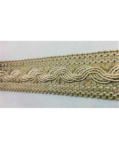 Tapa pasamanería punto borde trenzado cordón brillante 3 cm alto