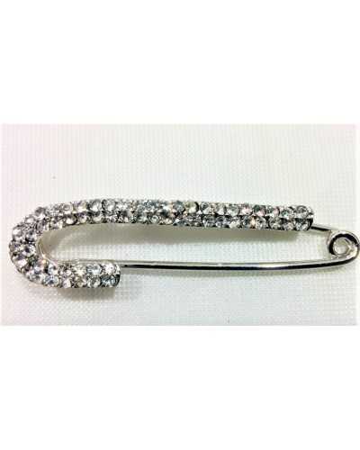 Brosche mit Stahlstrass 60x15 mm