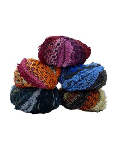 Wolle Bouclè Fantasy 3-Wege-Roby Multicolored 50 GR
