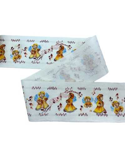 Band Print Weihnachtsangel Musical Notes Rand Baumwollgewebe Gabarten High 7 cm