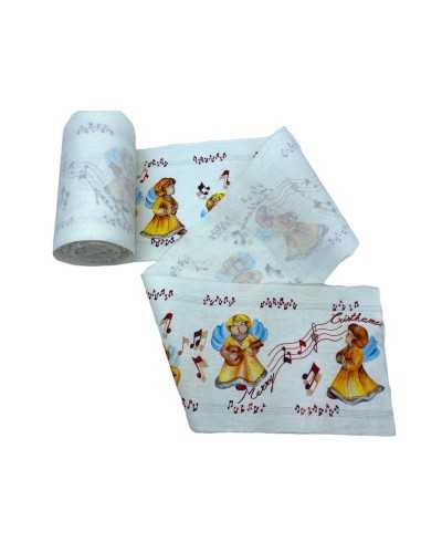 Christmas Imprimer Ruban Angels Notes musicales Coton Tissu Board Gabarden High 11cm
