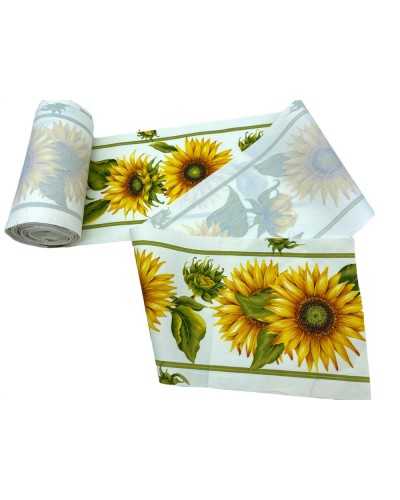 Banddrucken Sonnenblumenrand Baumwollstoff Gabarten High 12,5 cm