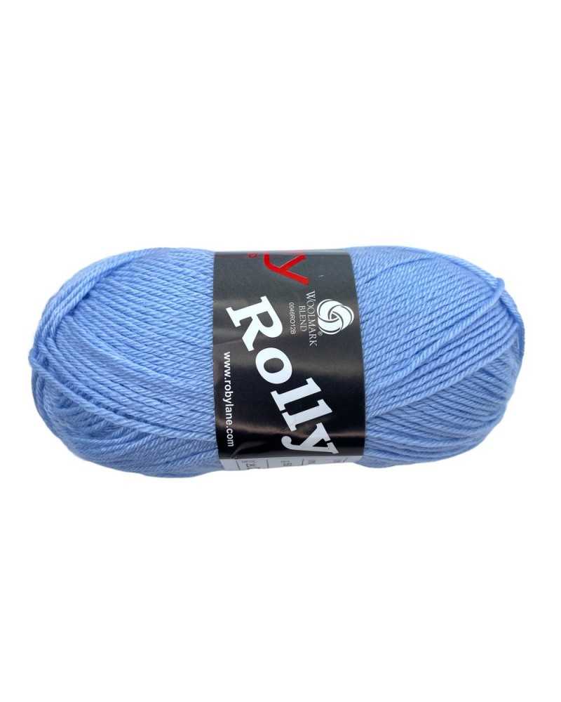 Roby rolly wool 50 Gr solid color thin 4 strands needles 2.5 3