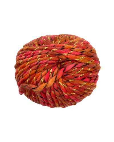 Wool Charm Orange Gradient Mafil Thread Lurex Gold 100 gr Irons 6,5 7