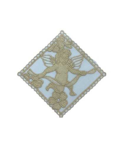 Application ROMBO DHOLE COSTOBASTIER TULLE Embroidery Angel Ecrù 10 cm