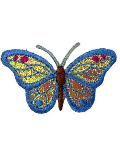 Aplicación Termoadhesivo Parche Marbet Falso Piel De Pitón Bordado Mariposa 45x30 Mm