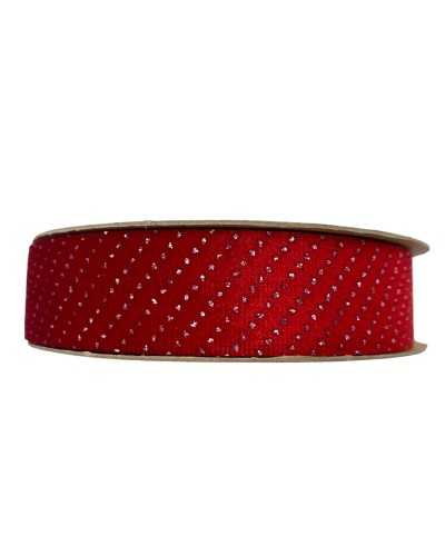 10 mt tripmance velvet ruban rouge Noël décoré argent gliterra 25 mm de hauteur