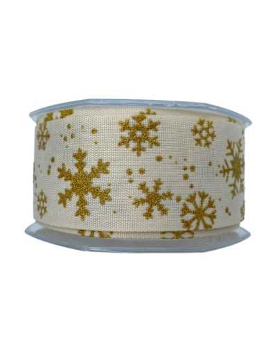 10 Meter Tape Tape Dekoration Weihnachten Fetuccia Polycoton Lamè Star Gold High 35mm